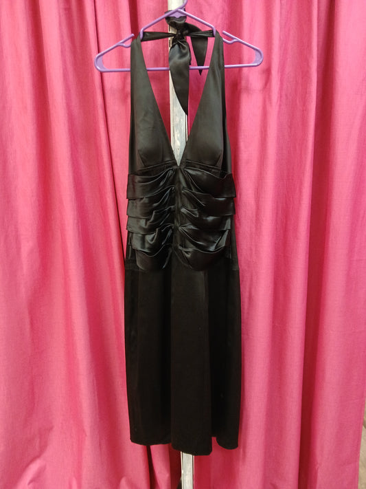 Cache Black Satin Formal Dress. Size M. RS 87