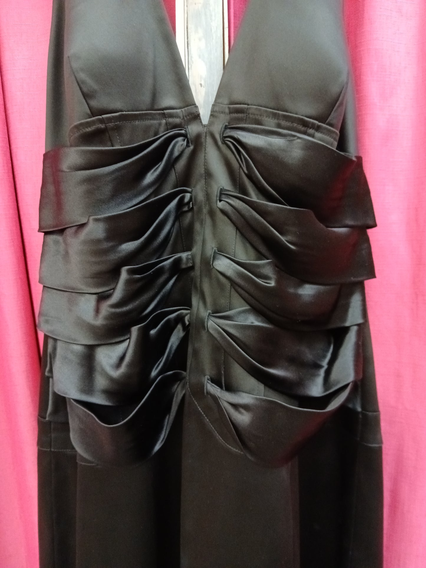 Cache Black Satin Formal Dress. Size M. RS 87