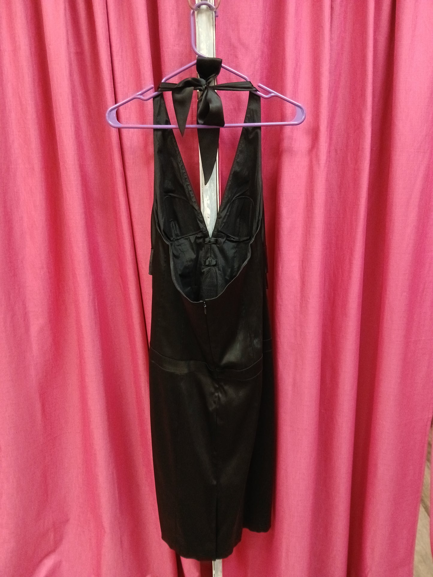 Cache Black Satin Formal Dress. Size M. RS 87