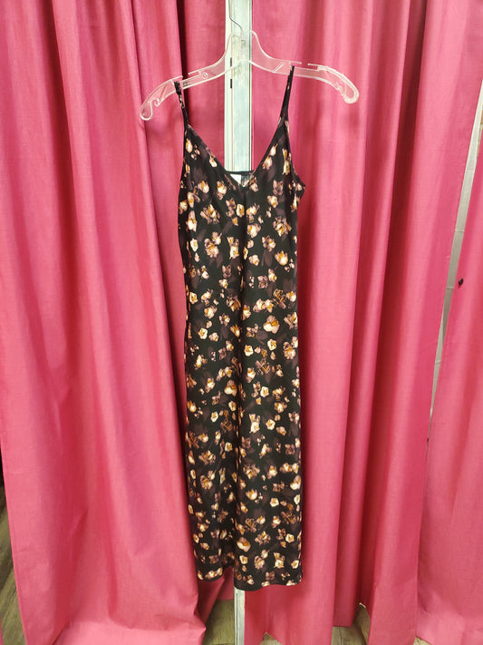 A New Day Black and Purple Floral Midi Slip Dress. Size XS. RS 81