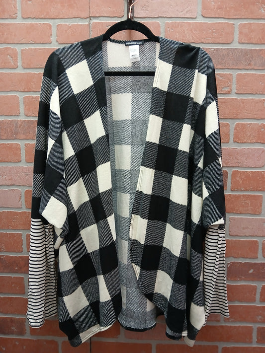 Black Plaid Cardigan