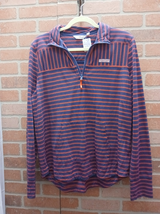 Vineyard Vines Red and Navy Striped Pullover. Size M. RS 58