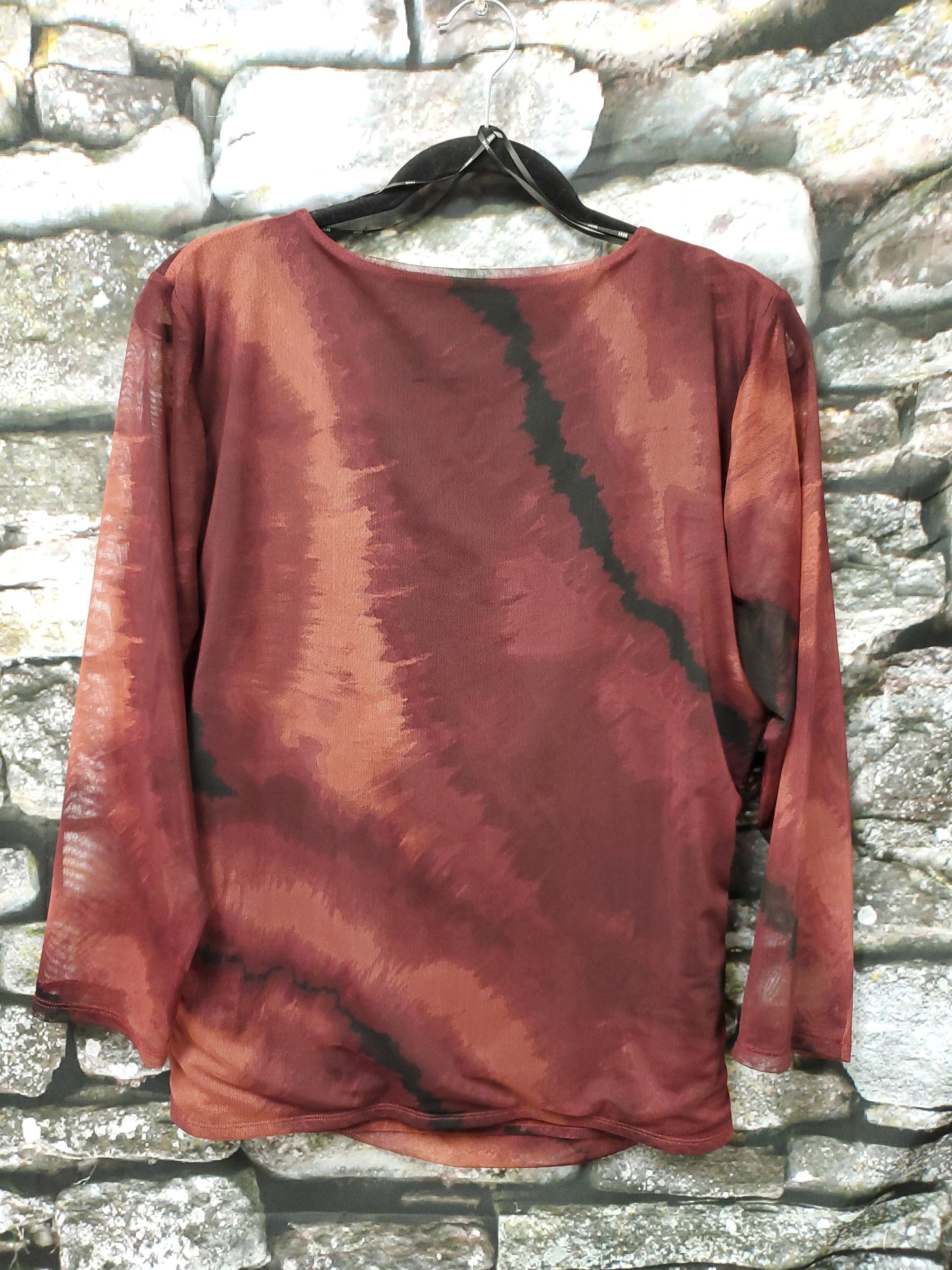 DKNY burgundy and orange blouse. Size XL. RS 63 - Scarlett's Riverside Boutique 