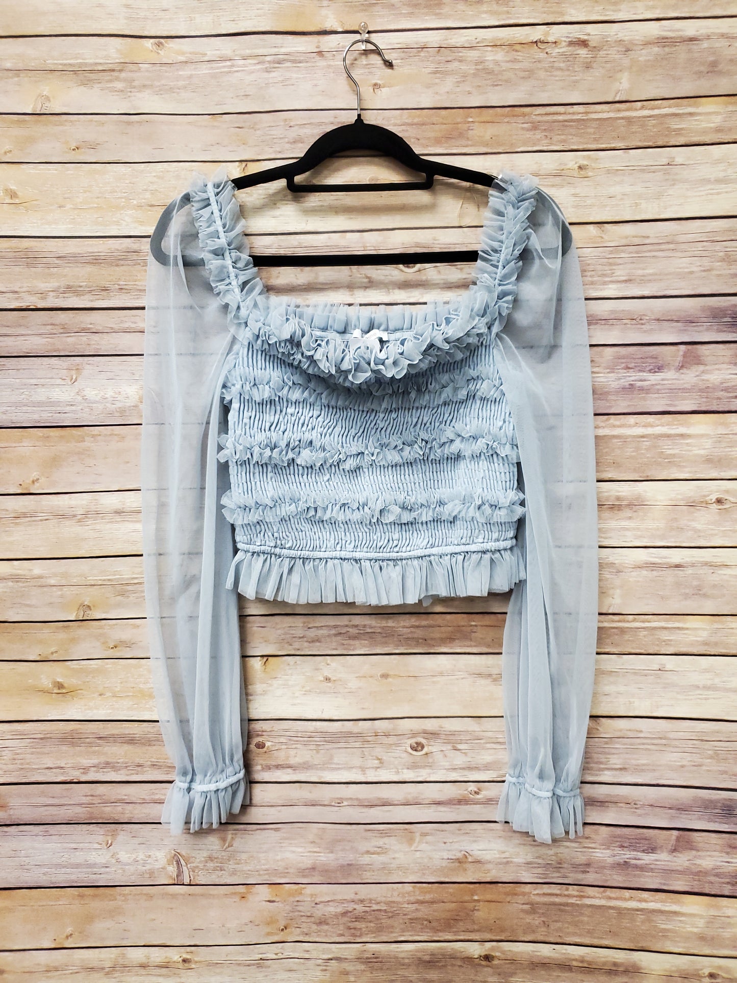 Blashe Grey/Blue Crop Top. Size L. RS 50