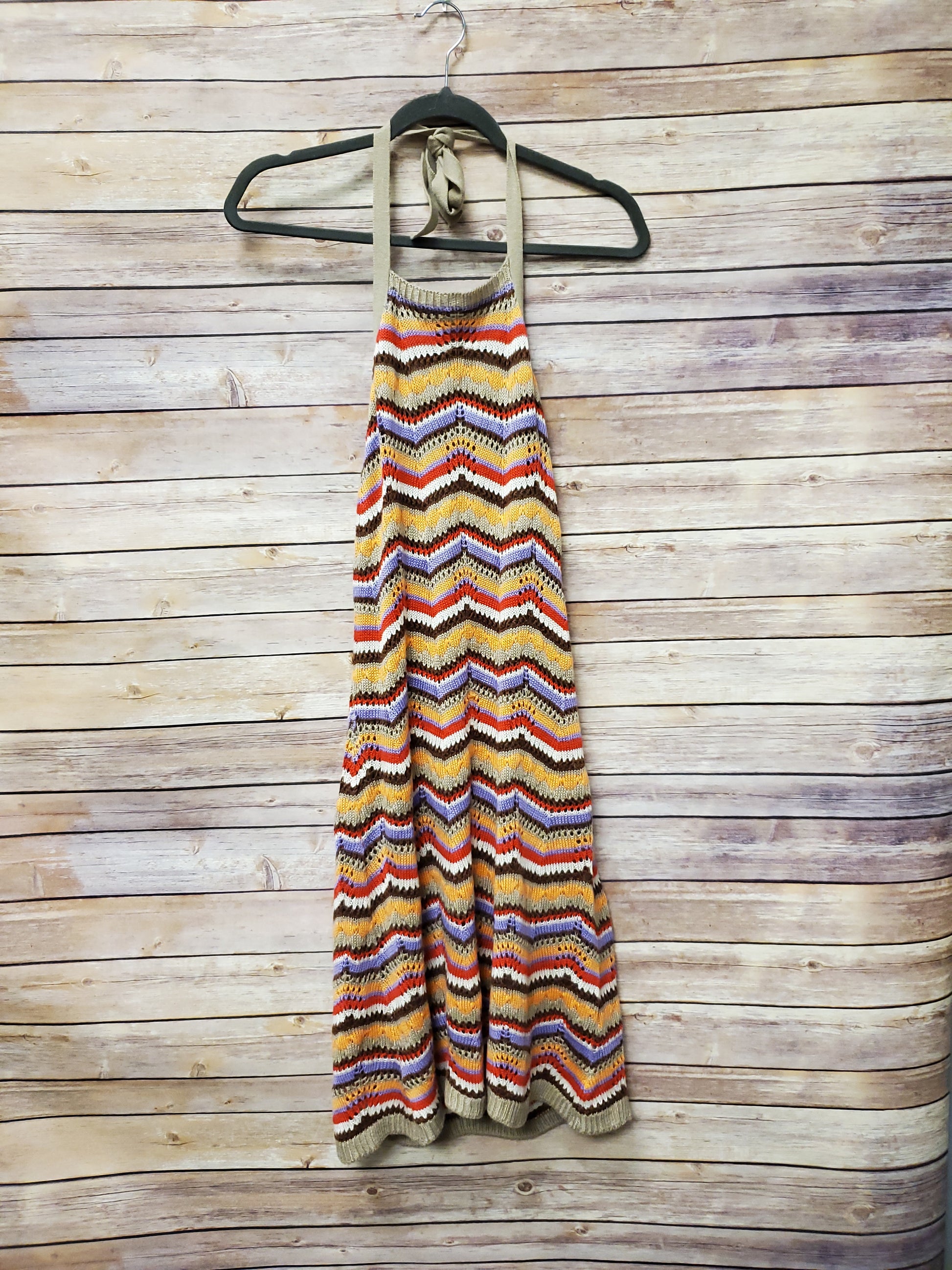 SO Good For Life Multi Color Knitted Halter Dress. Size XL. RS 50 - Scarlett's Riverside Boutique 