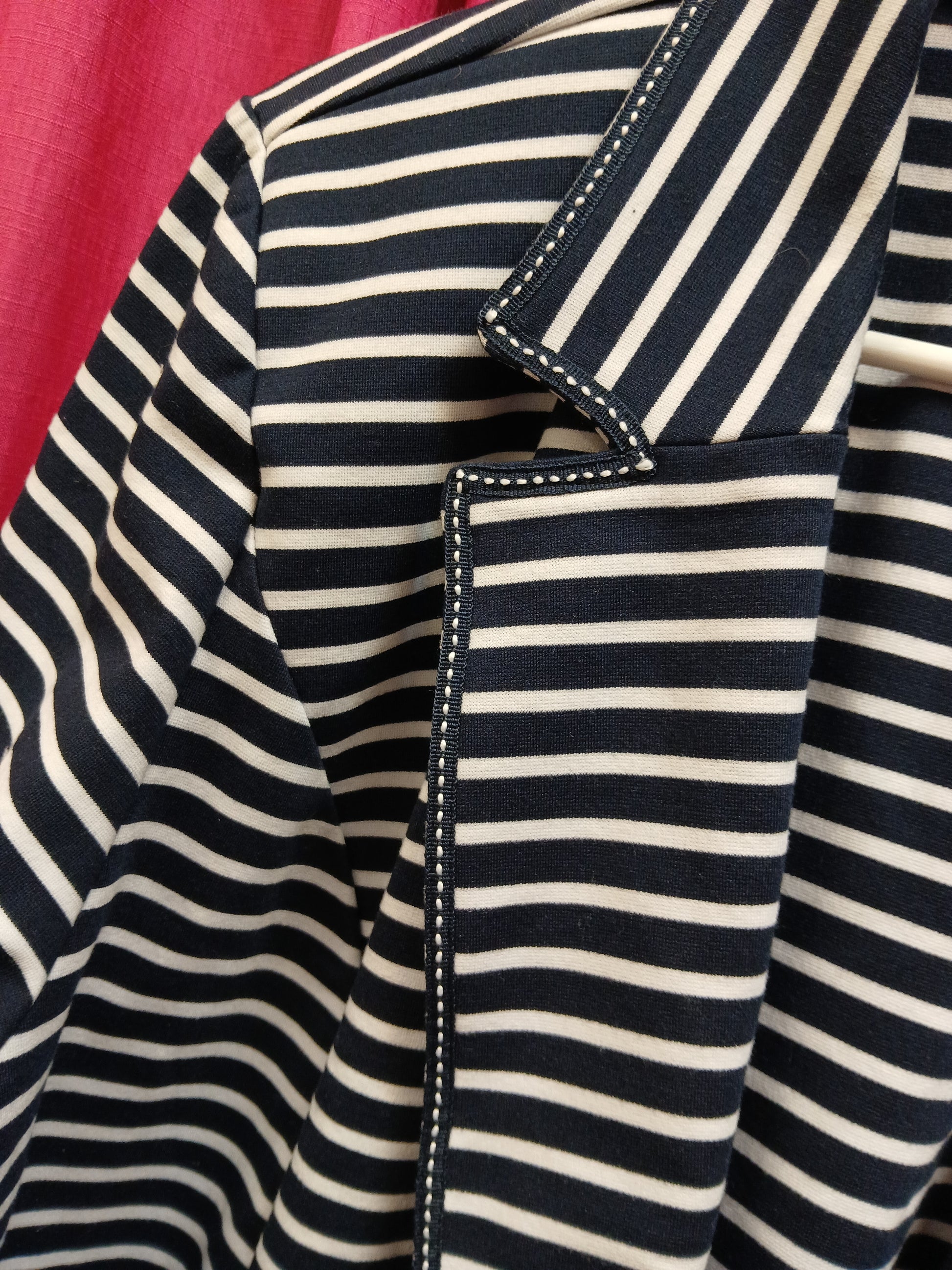 CJ Banks Navy & White Striped Blazer. Size 3X. RS 68 - Scarlett's Riverside Boutique 