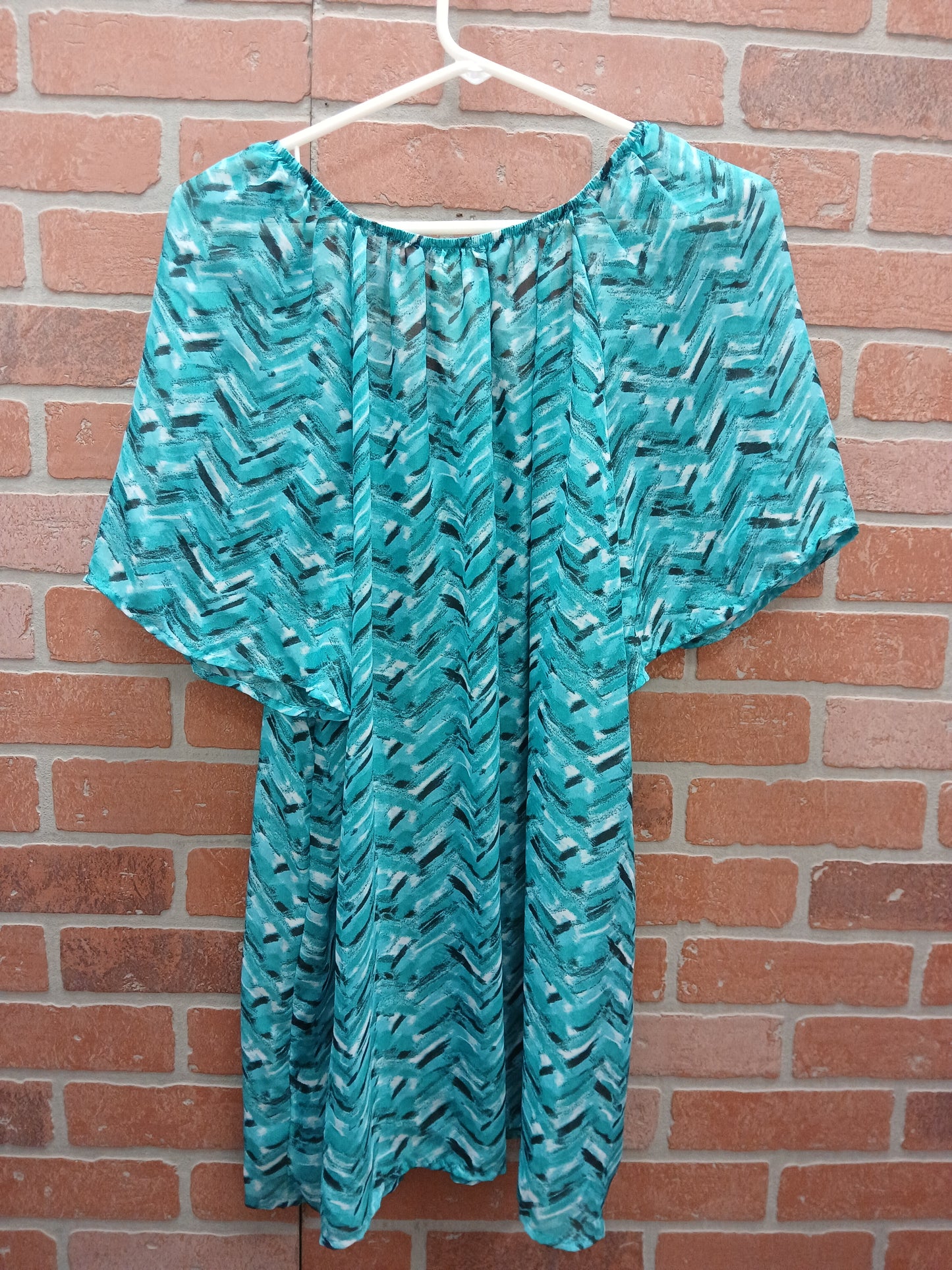 Faded Glory Blue & Teal Blouse. Size 2X. RS 68 - Scarlett's Riverside Boutique 