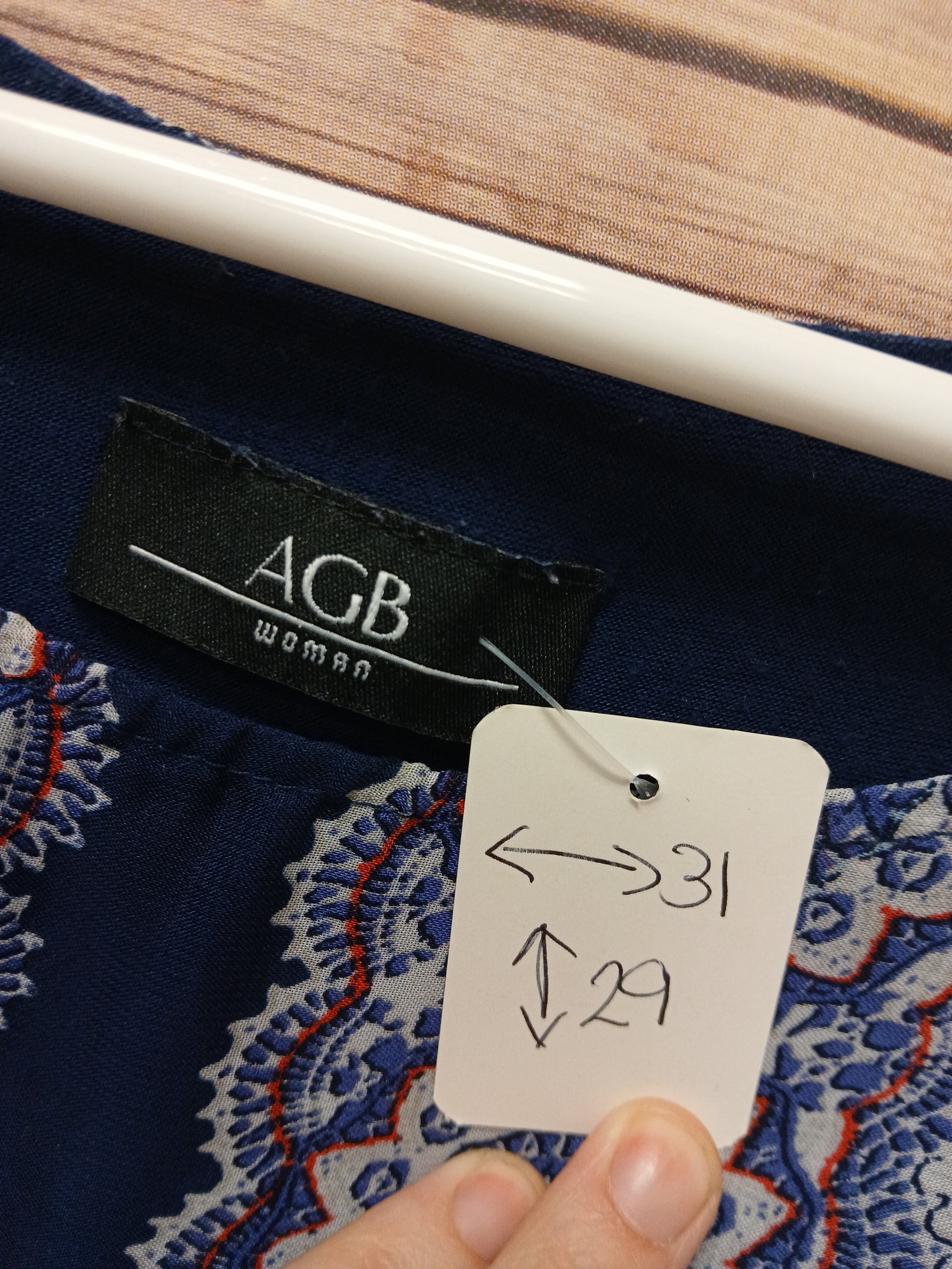 AGB Blue and Red Floral Tie Blouse. Size 2X. RS 68 - Scarlett's Riverside Boutique 