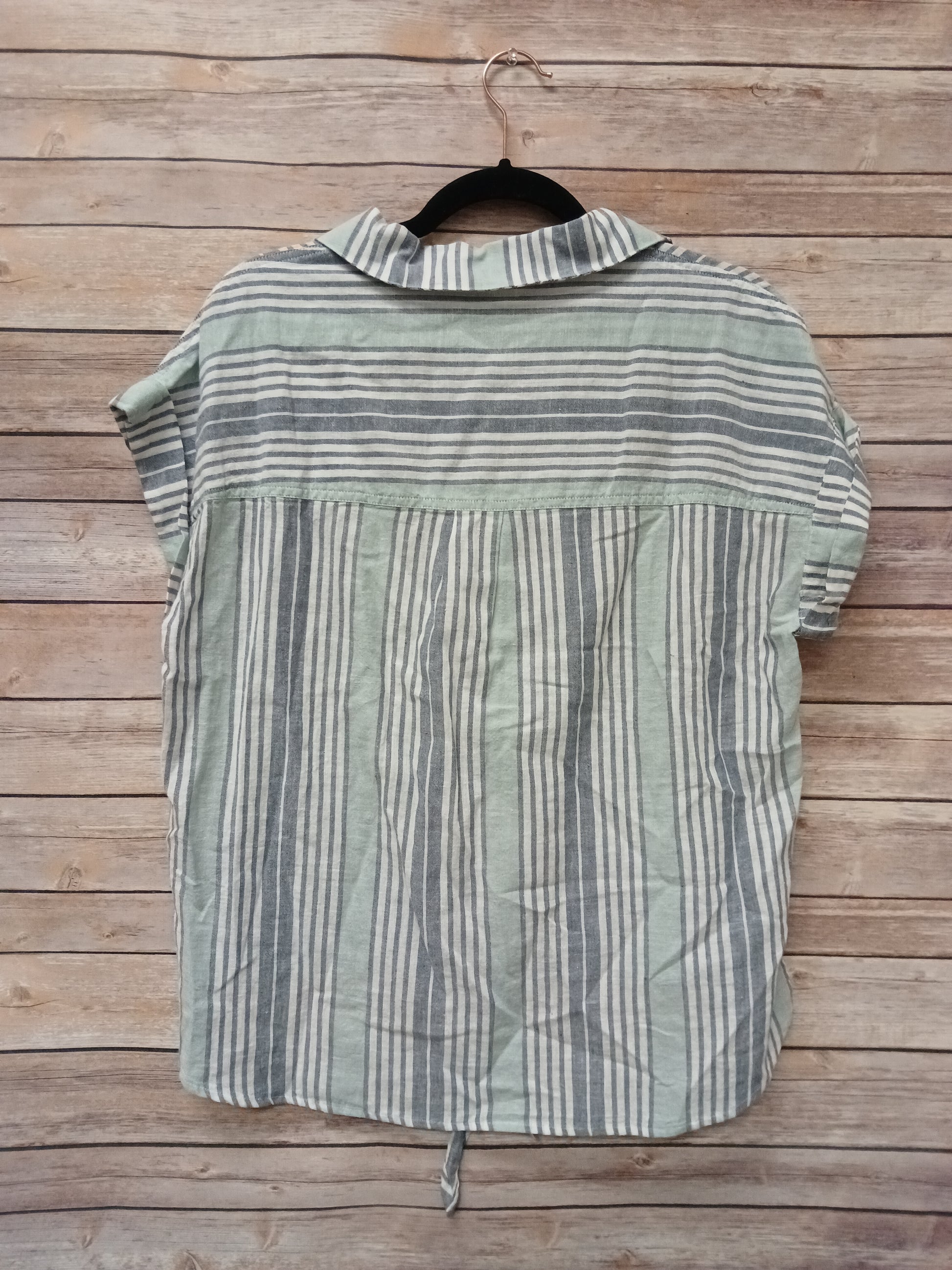 Sanctuary Navy & Sage Striped Blouse. Size M. RS 99. - Scarlett's Riverside Boutique 