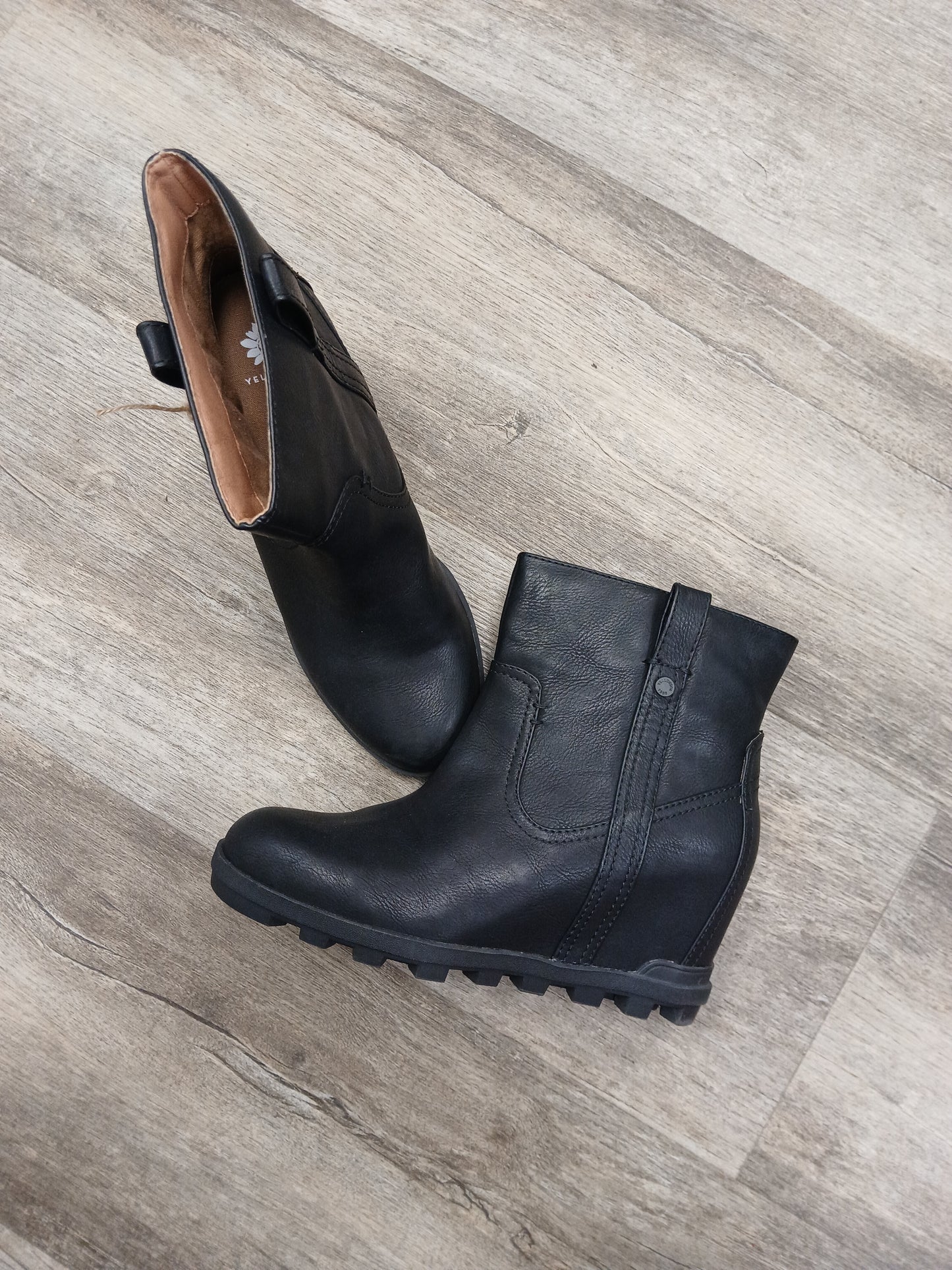 Yellowbox Black Wedge Boots. Size 10. RS 94 - Scarlett's Riverside Boutique 