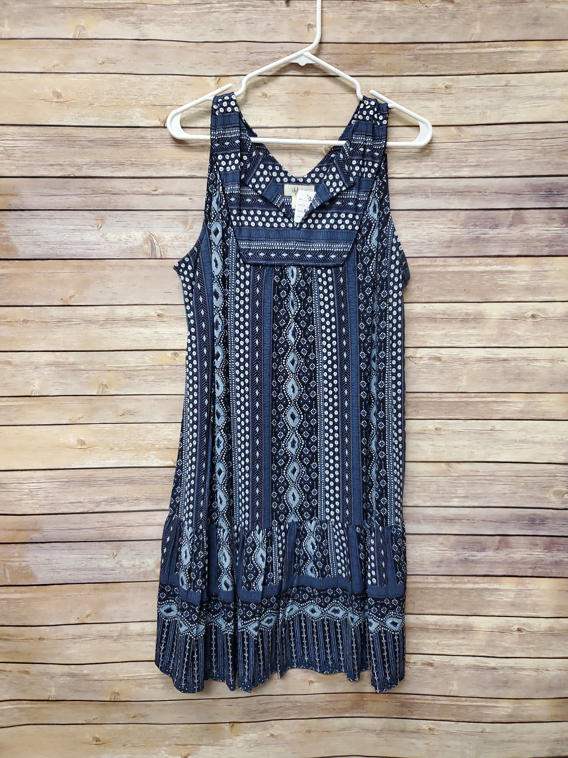 Style & Co. Navy & Light Blue Tank Dress. Size XL. RS 2. - Scarlett's Riverside Boutique 