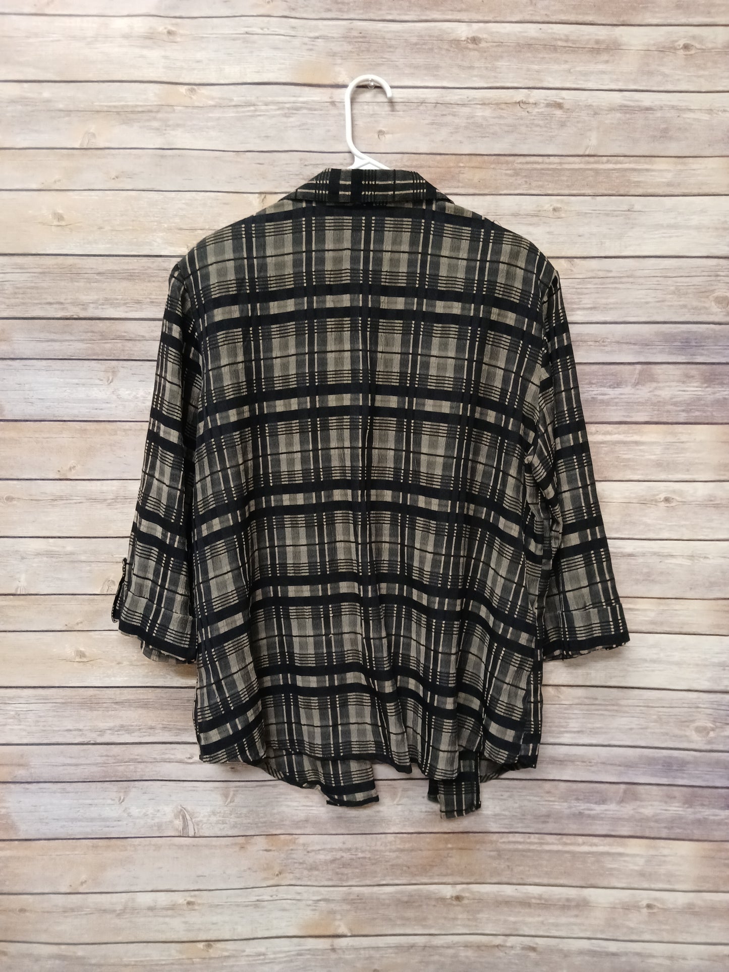 Dressbarn Black & Gold Plaid Blouse. Size 18/20. RS 68 - Scarlett's Riverside Boutique 