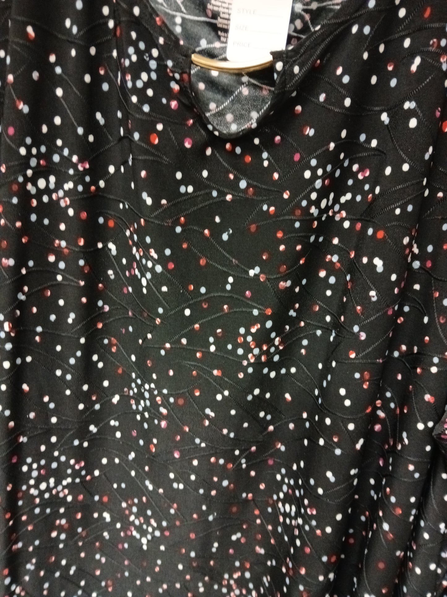 Croft & Barrow Black, Red, & Grey Polka Dot Blouse. Size 3X. RS 68 - Scarlett's Riverside Boutique 