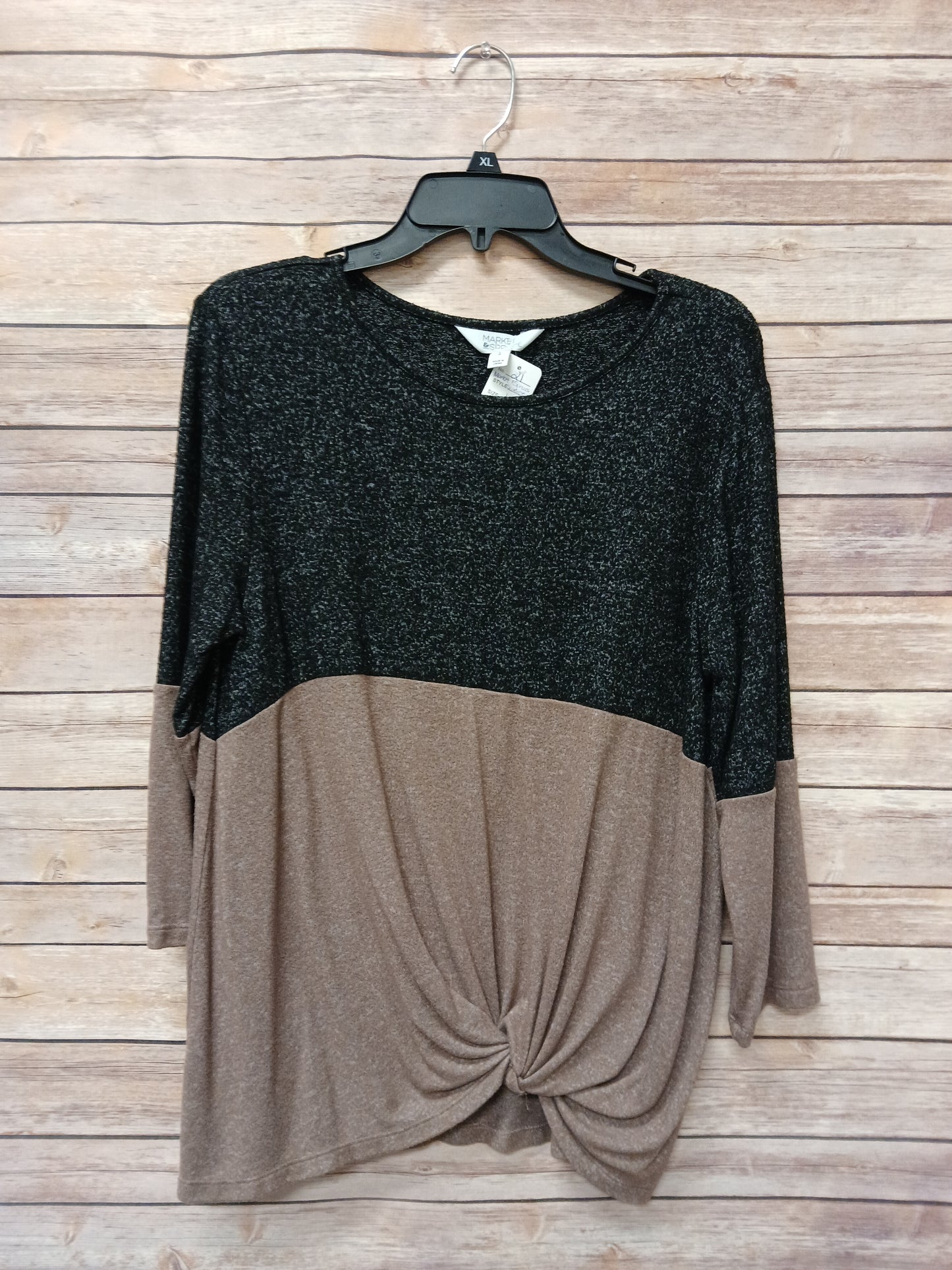 Market & Spruce Black & Brown Sweater Blouse. Size L. RS 21.