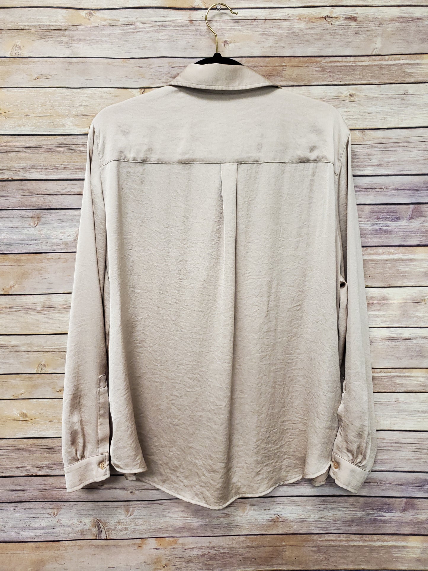 Alfani Gold Satin Button Up Blouse. Size XL. #98