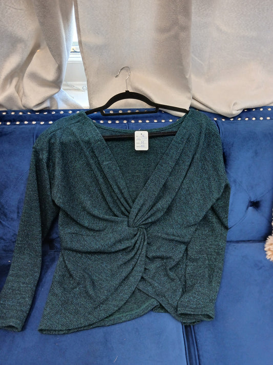 Teal Glittered Sweater Size M RS 98