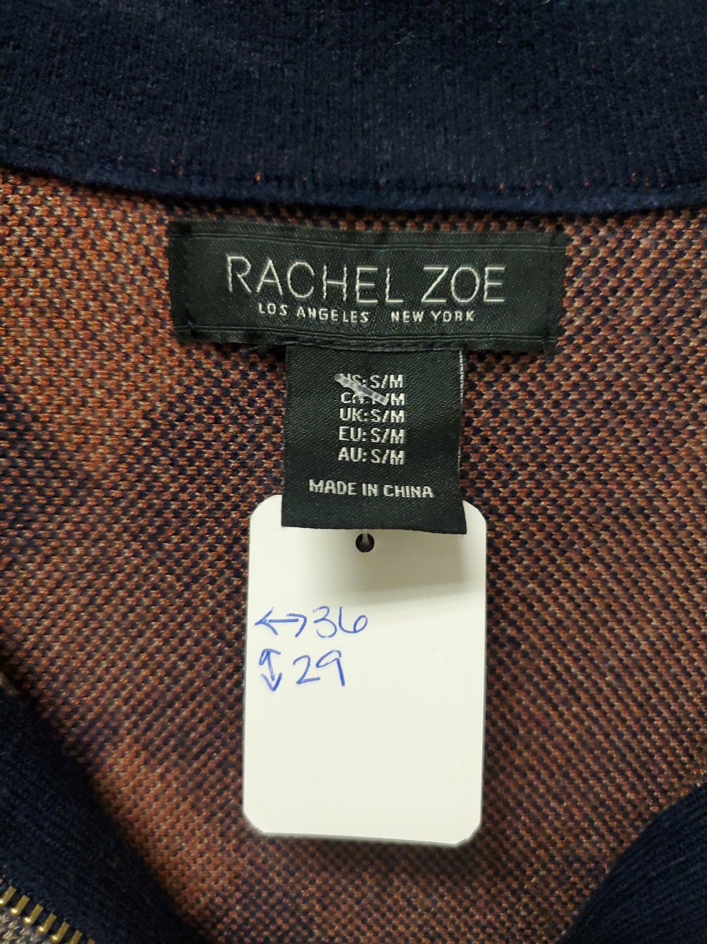 Rachel Zoe Navy, Orange, & Tan Poncho. Size S/M. RS 21