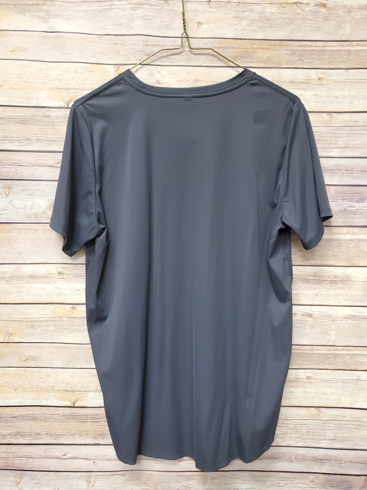 Zyia Grey Ribbed TShirt. Size L. RS 21