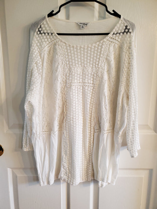 Lucky Brand White Lace Blouse. Size 2XL. #68