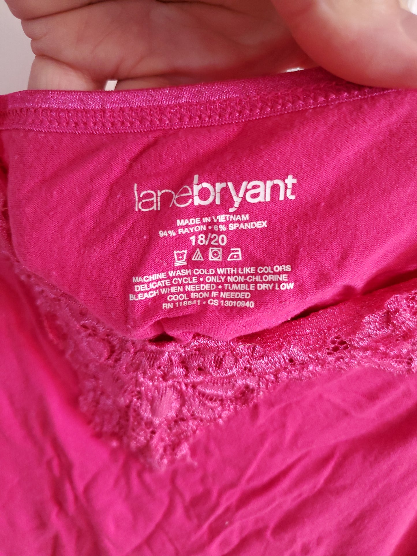 Lane Bryant Pink Lace Tank Top. Size 2XL. #68