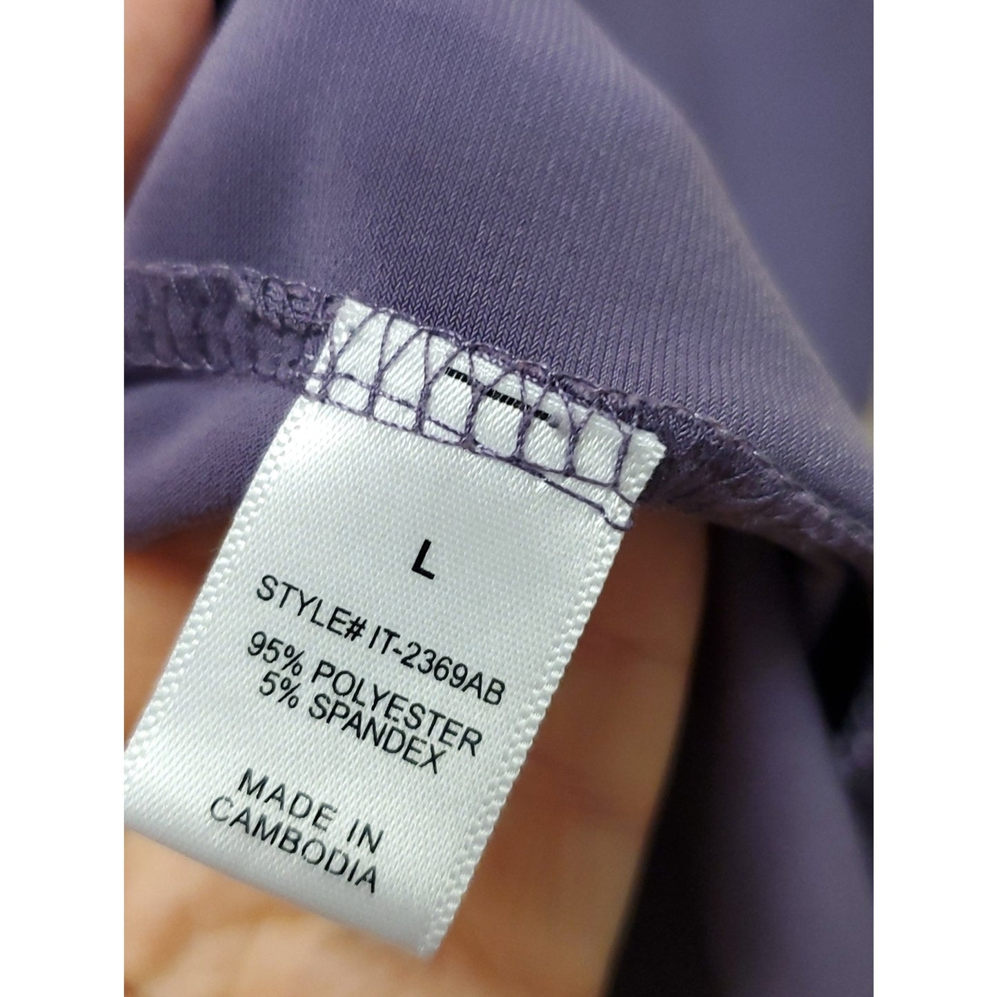 Zenana Outfitters Purple Zip Neck Blouse Women’s Large 3/4 Ruched Sleeve Stretch