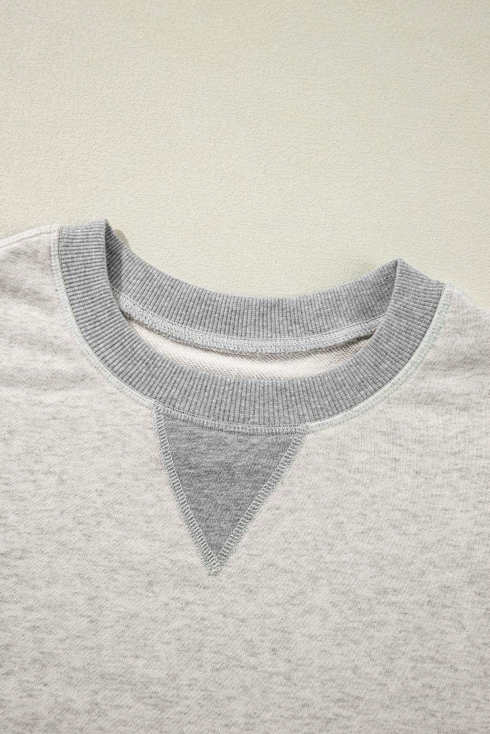 Light Grey Color Block Thumbhole Sleeve Drop Shoulder Sweatshirt - Scarlett's Riverside Boutique 