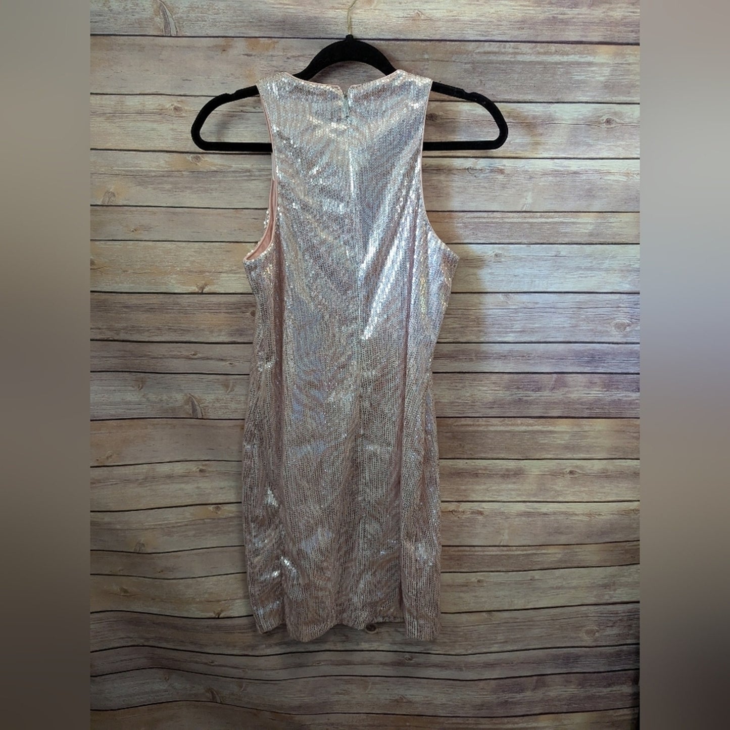 Michael KorsWomen's Metallic Sparkle Keyhole-Back Shift Dress. Size S. #97