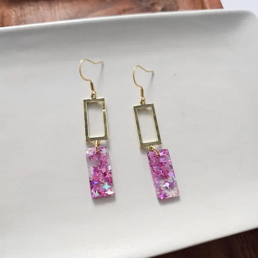 Raya Earrings - Pink Glitter - Scarlett's Riverside Boutique 