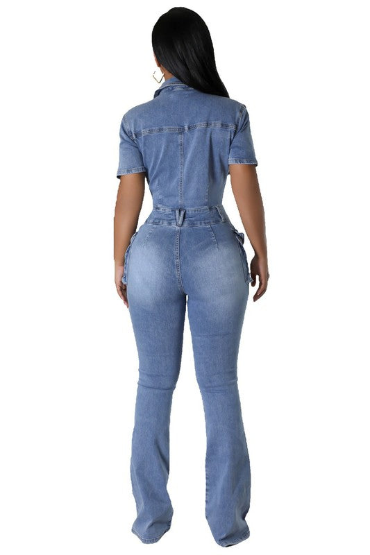 WOMEN DENIM SEXY JUMPSUIT