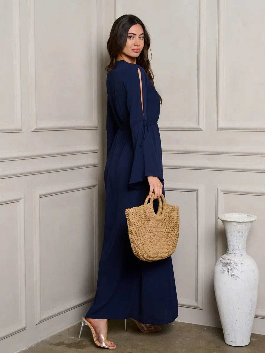 Navy Surplice Maxi Dress - Scarlett's Riverside Boutique 