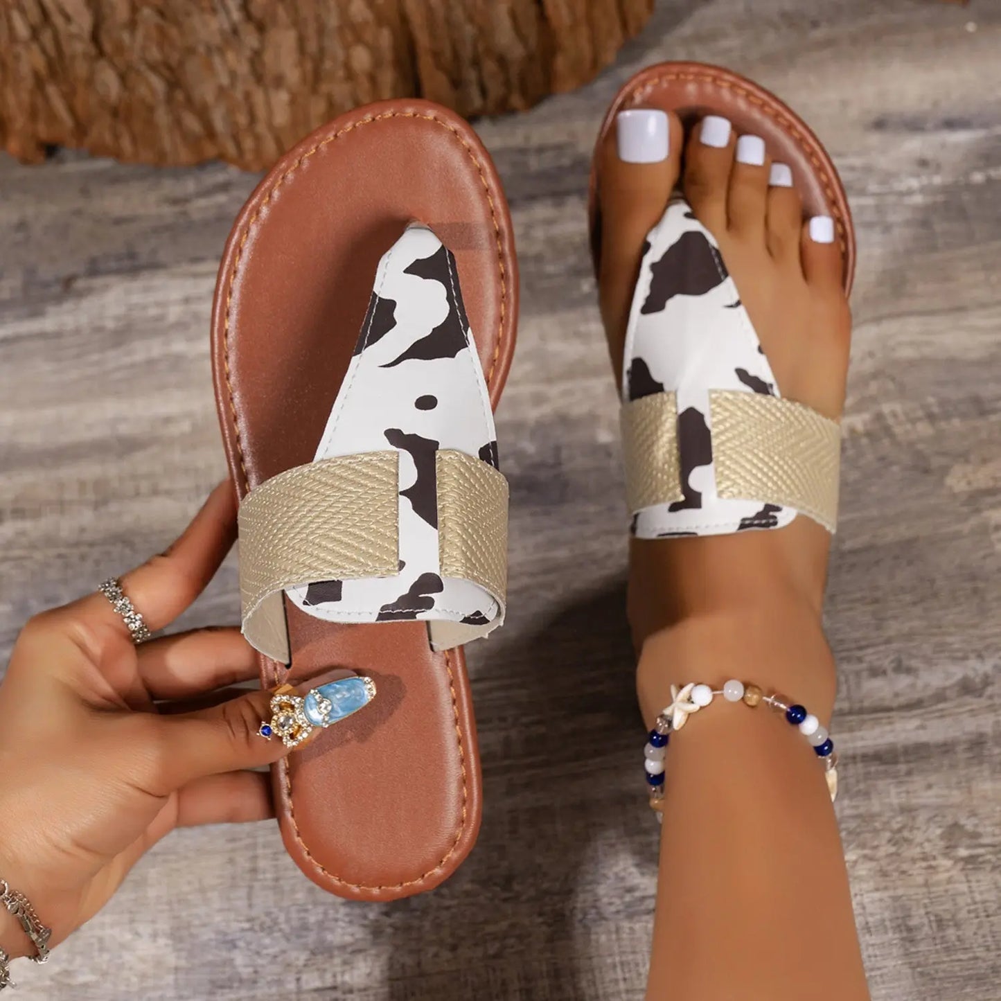 Animal Print Open Toe Sandals - Scarlett's Riverside Boutique 