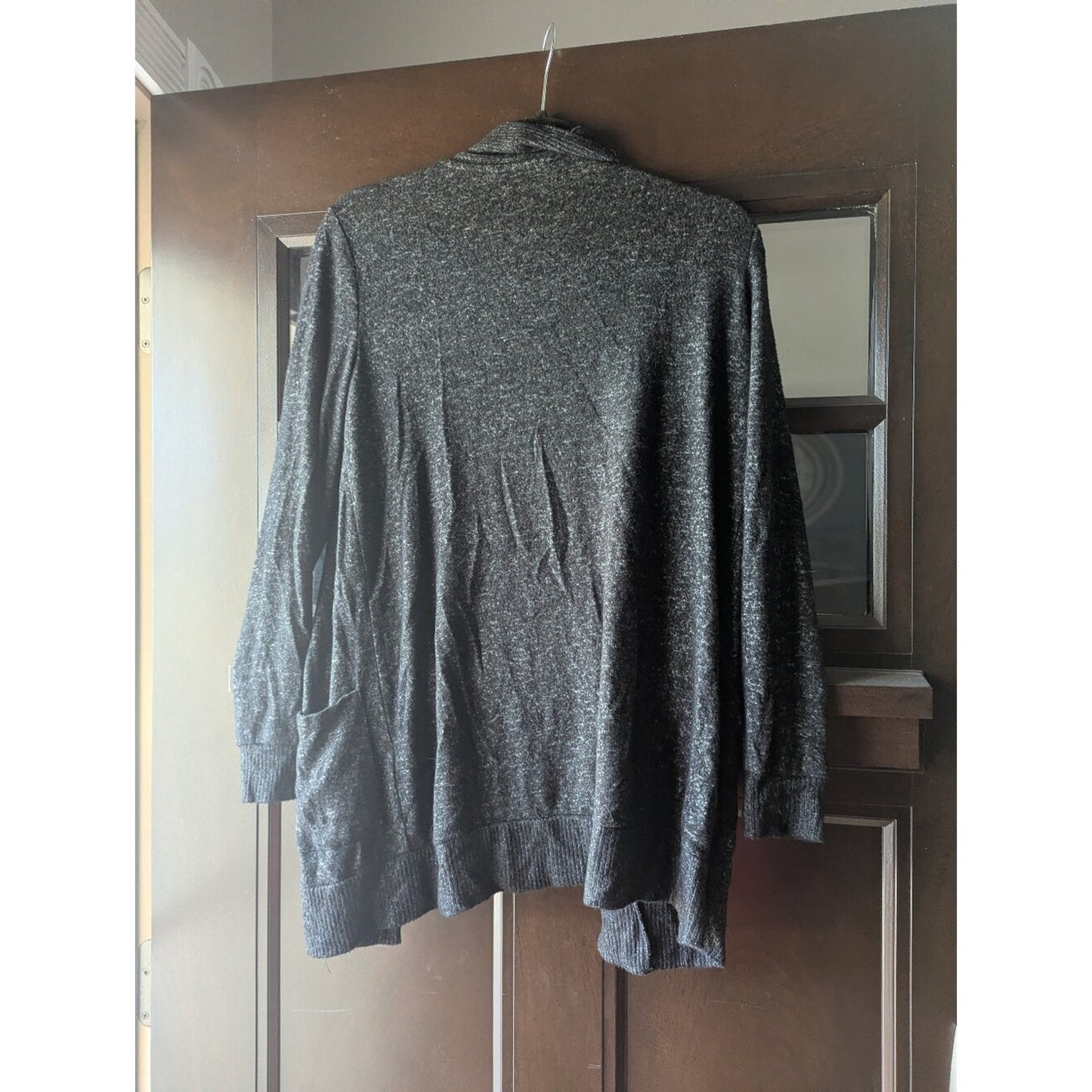 Market & Spruce Women’s Small Gray Open Front Cardigan Sweater Long Sleeve Pocke