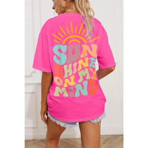 SUN SHINE ON MY MIND Round Neck T-Shirt Sleeve Top custom shirts Womenswear Basic