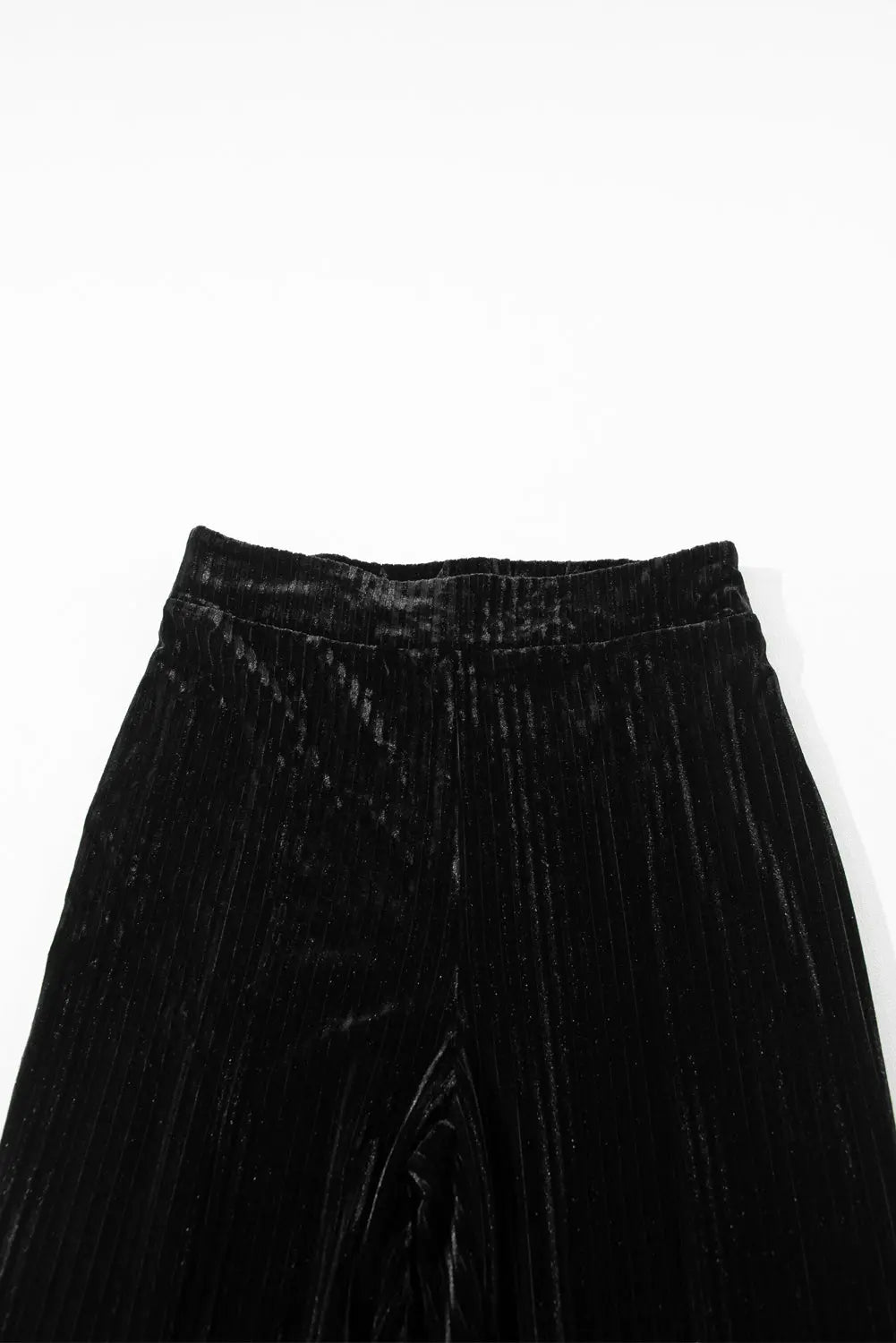 Black Solid Color High Waist Flare Corduroy Pants - Scarlett's Riverside Boutique 