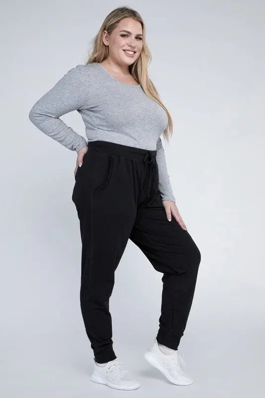 Plus-Size Jogger Pants - Scarlett's Riverside Boutique 