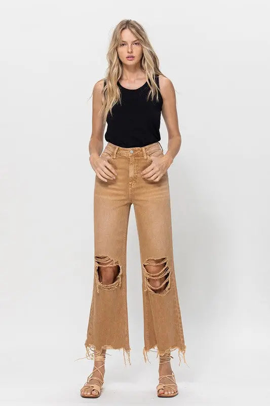 90's Vintage Crop Flare jeans - Scarlett's Riverside Boutique 