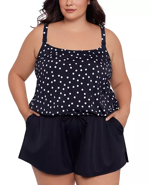 Swim Solutions
Plus Size Polka Dot Swim Romper One Piece sz 16 #A79