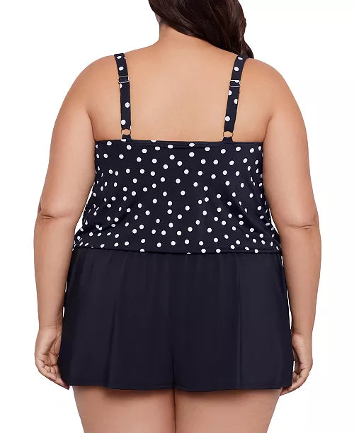 Swim Solutions
Plus Size Polka Dot Swim Romper One Piece sz 16 #A79