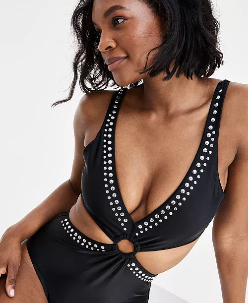 Bar III Women's Tell Me About It Stud One-Piece Swimsuit, NWTs, Size S