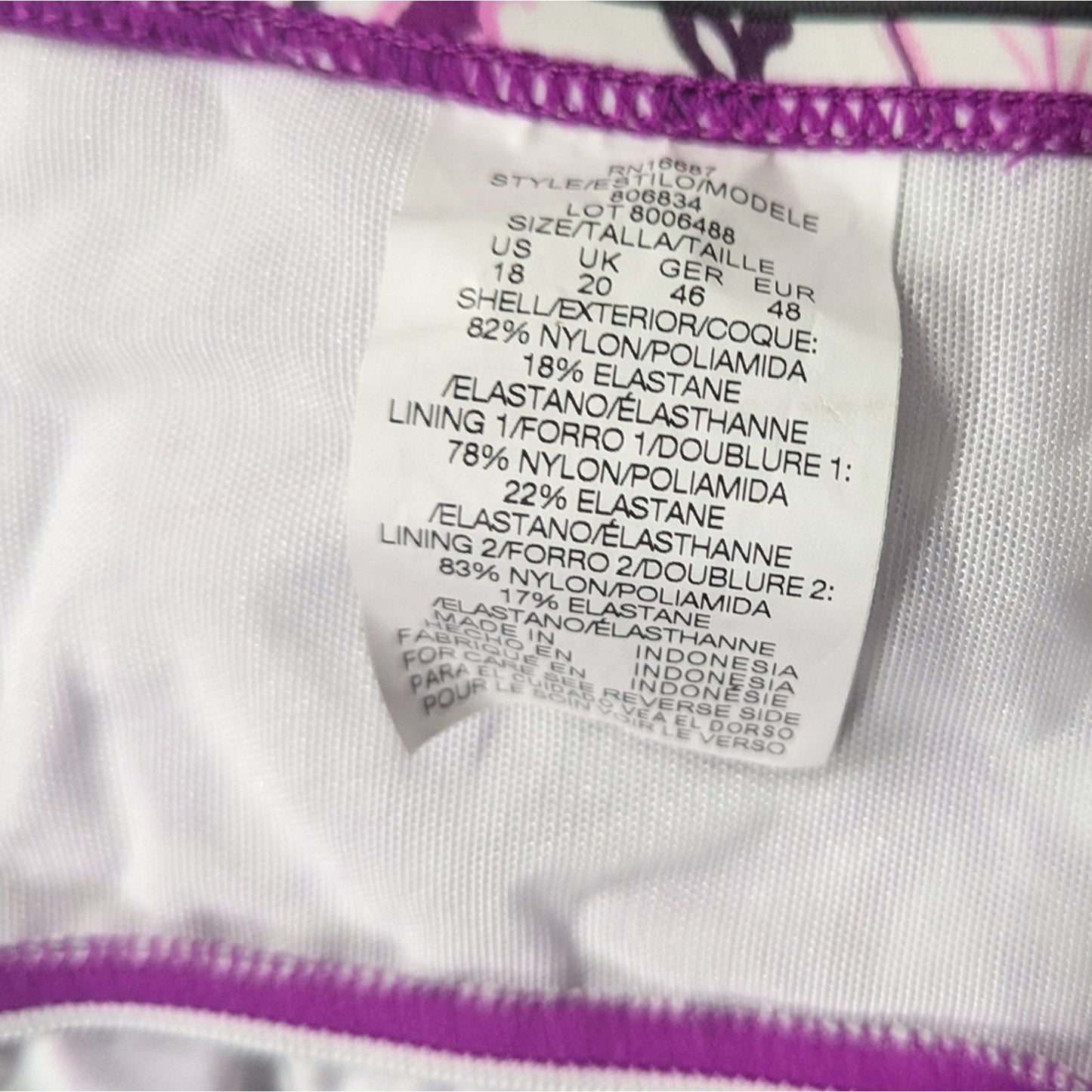 Swim Solutions Women's Floral V-Neck Tankini Magenta Size 18 #A52