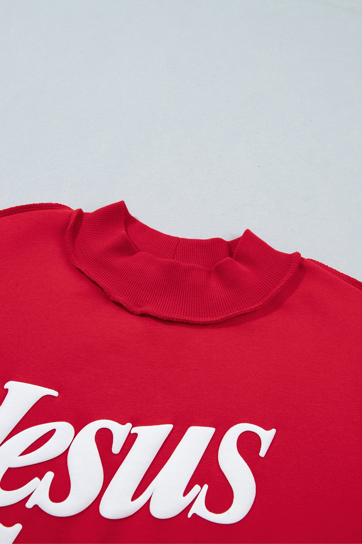 Dark Brown Jesus Saves Slogan Print Stand Neck Baggy Sweatshirt