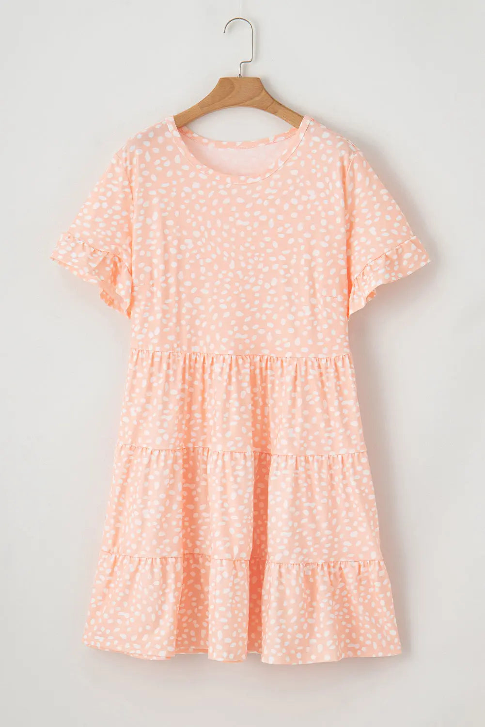Pink Cheetah Print Tiered Ruffled Plus Size Dress - Scarlett's Riverside Boutique