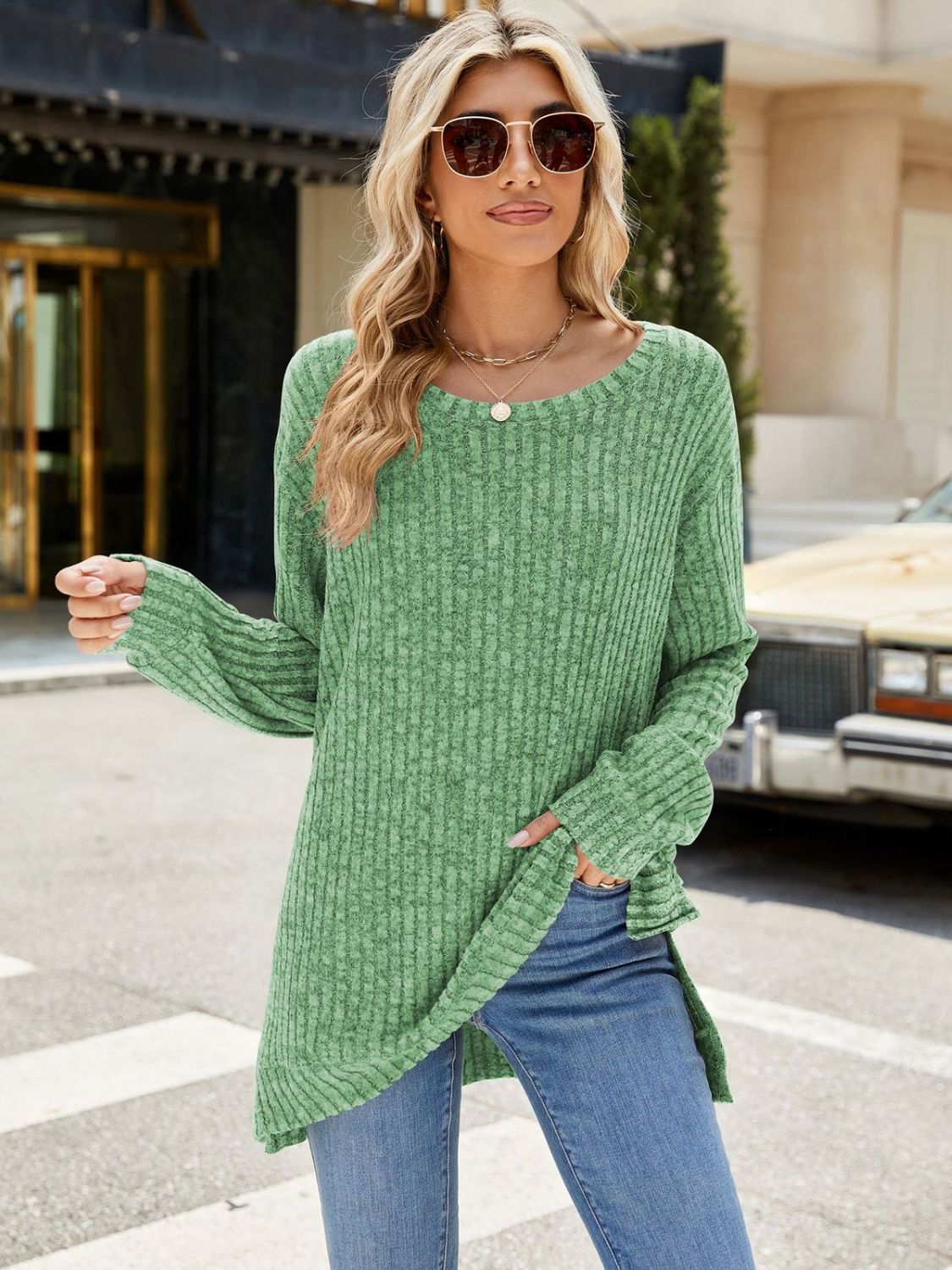 Round Neck Long Sleeve T-Shirt - Scarlett's Riverside Boutique 