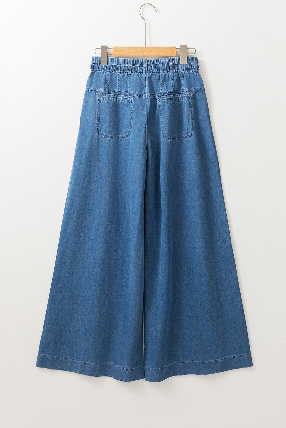 Dusk Blue Mineral Wash Button Fly Waist Wide Leg Jeans - Scarlett's Riverside Boutique 