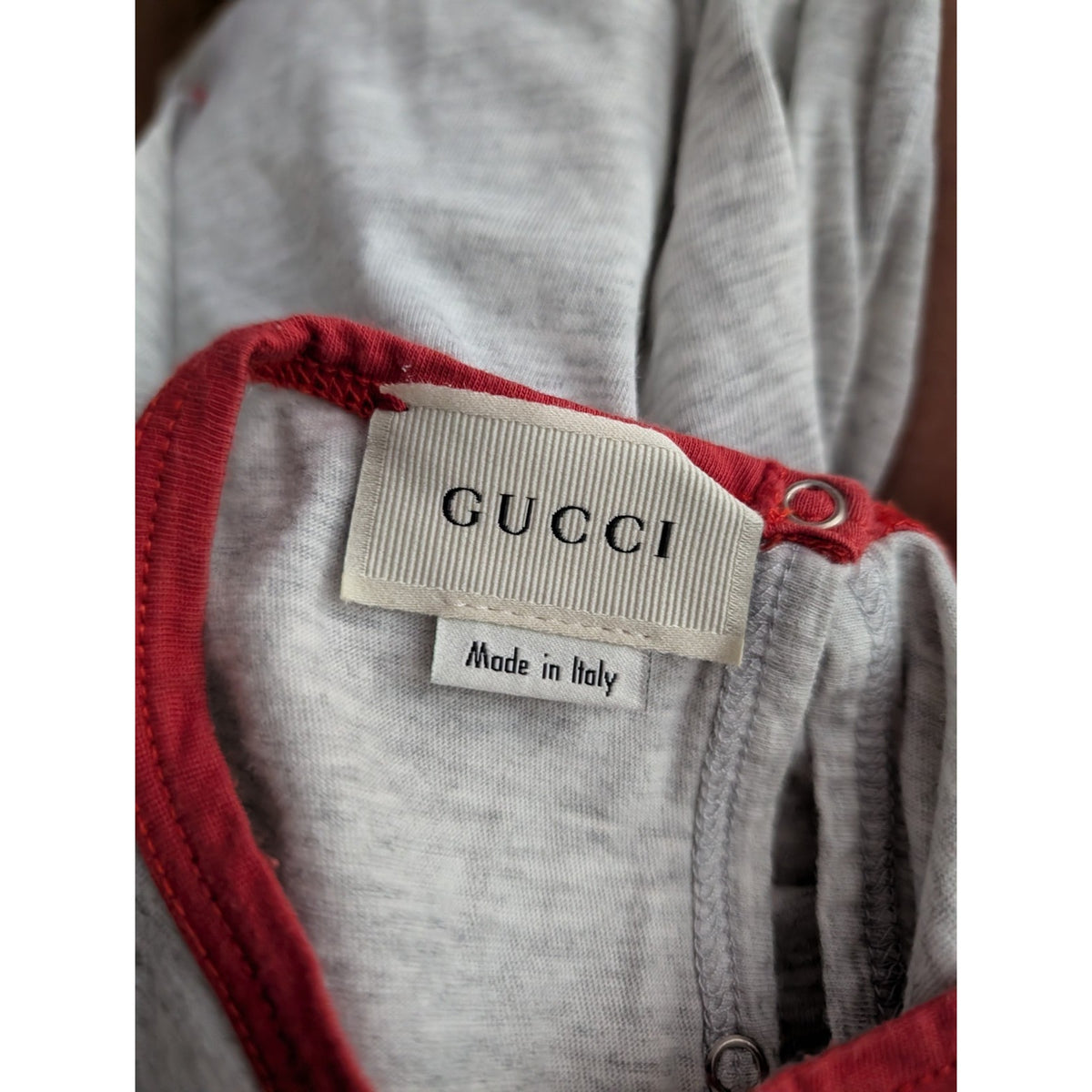 Gucci Baby Footed Sleeper 3-6M Gray Cat Sailor Fish Graphic Pajamas. Made Italy