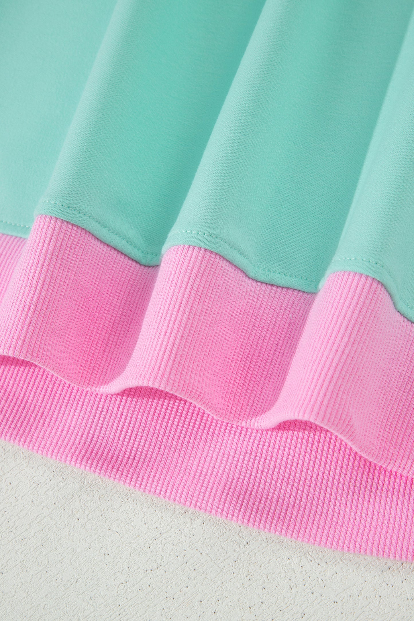 Turquoise Colorblock Edge Drop Shoulder T Shirt and Skort 2Pcs Set