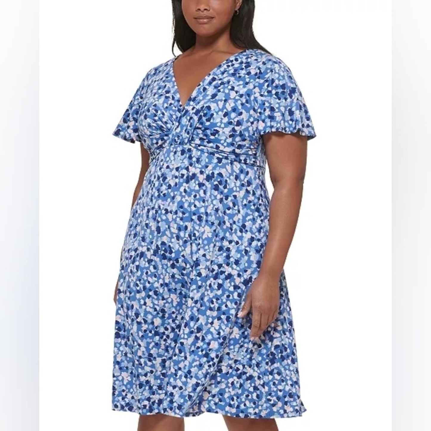 Jessica Howard Dress Women's 20W NWT Blue Floral Empire Waist. #F10s