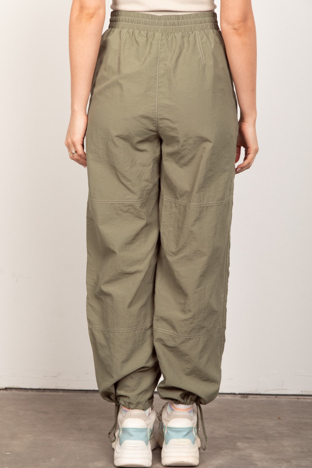 VERY J Drawstring Woven Parachute Joggers - Scarlett's Riverside Boutique 