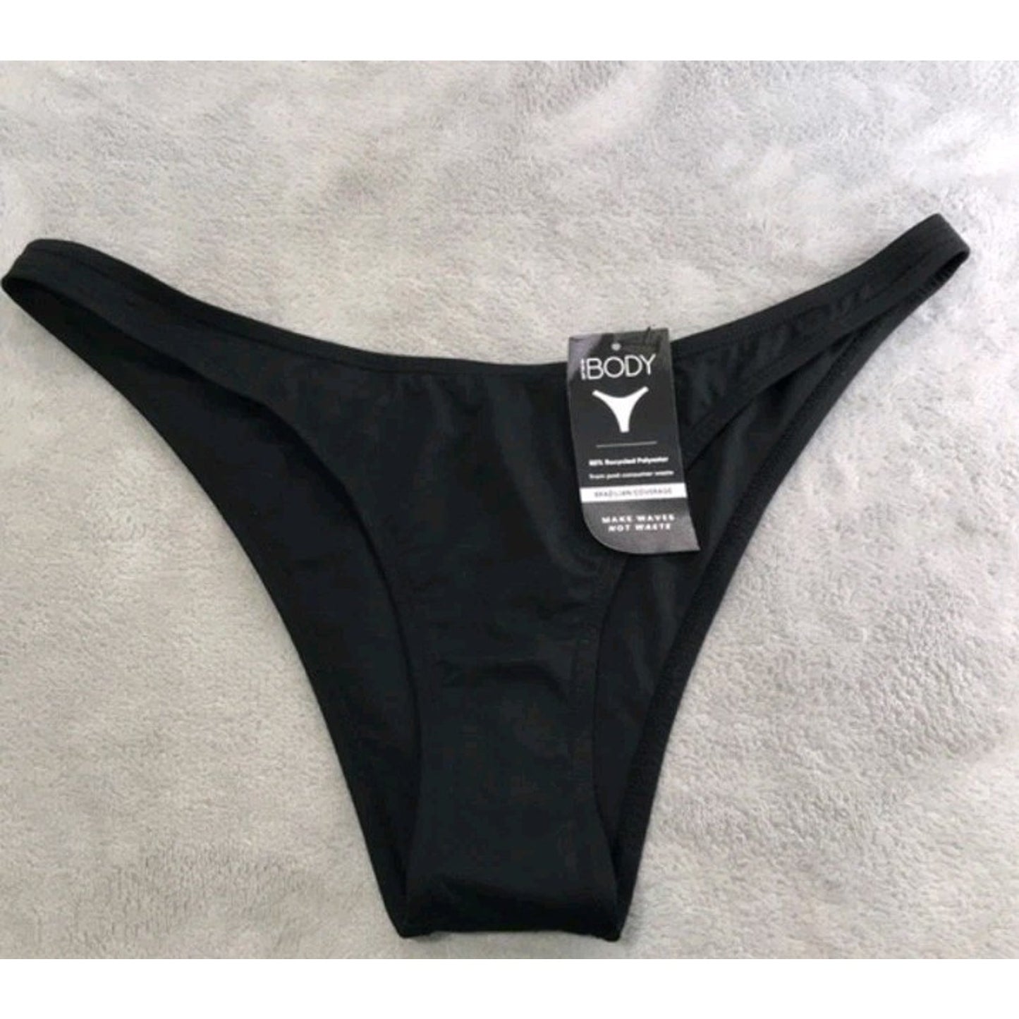 Cotton On Women Refined High Side Brazilian Bikini Bottoms Black Size L #G17