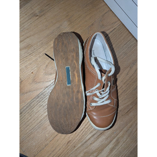 Josef Seibel Caspian Sneaker 37 Women Brown Leather Lace Up Comfort Walking Shoe